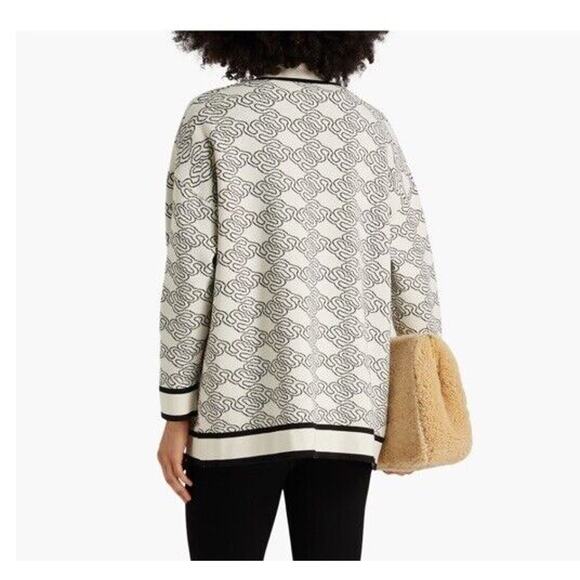 Sandro Sandro Enea Oversized Jacquard Knit Reversible Cardigan Sweater Black - Picture 4 of 16